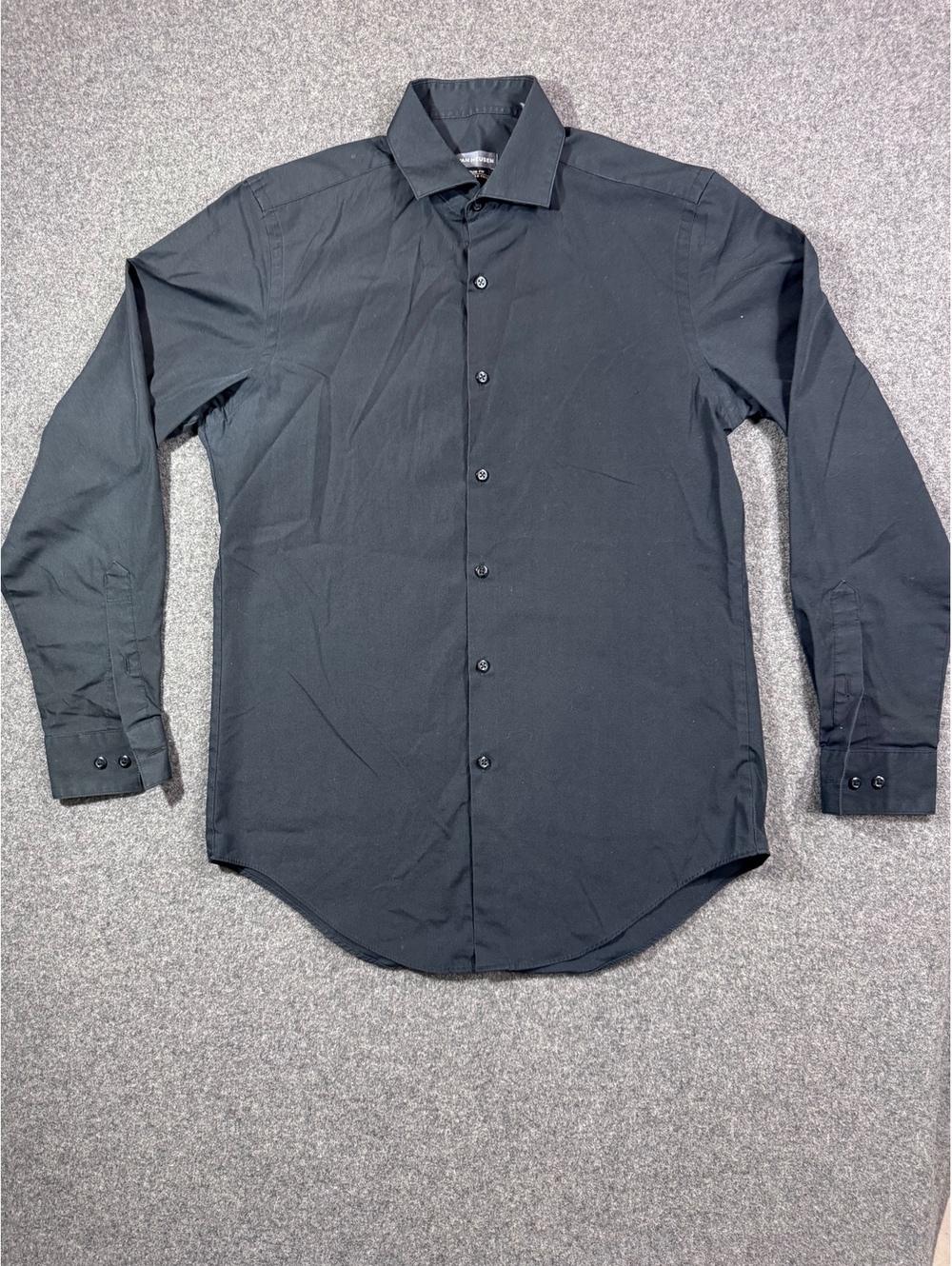 Van Heusen Men's Slim Fit Wrinkle-Free Black Dress Shirt, Size: M 15 32/33